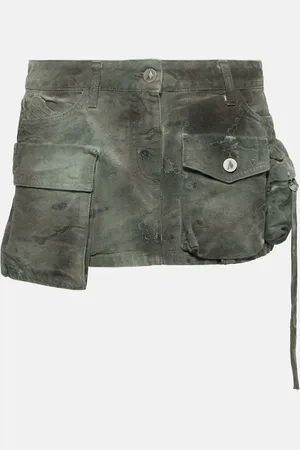 The Attico Low-Rise-Minirock aus Denim