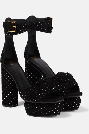 Balmain Plateausandalen Ava aus Veloursleder