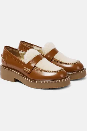 Chloé Chloé Loafers Noua aus Leder mit Shearling