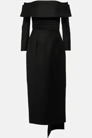 EMILIA WICKSTEAD Off-Shoulder-Midikleid Derika aus Wolle
