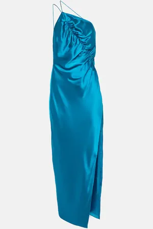 The Sei One-Shoulder-Midikleid aus Seidensatin