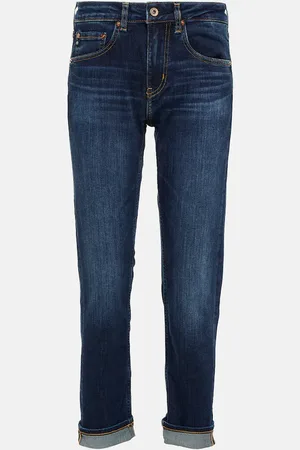 AG Jeans Mid-Rise Slim Jeans Girlfriend