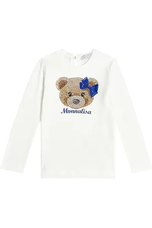 MONNALISA Verziertes Longsleeve aus Baumwoll-Jersey