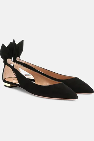 Aquazzura Ballerinas Bow Tie aus Veloursleder