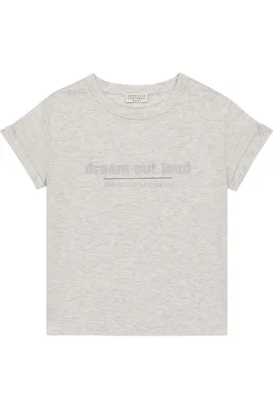 Brunello Cucinelli Besticktes T-Shirt aus Baumwoll-Jersey