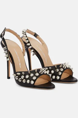 Alessandra Rich Verzierte Sandalen aus Leder