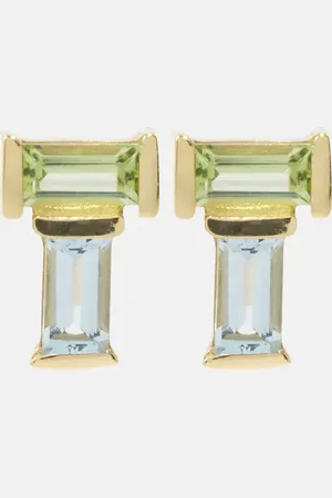 Aliita Ohrringe Tu Y Yo aus 9kt Gelbgold mit Peridot und Aquamarin