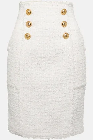 Balmain High-Rise-Minirock aus Tweed