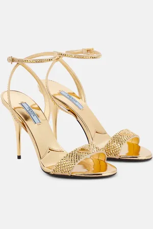 Prada Verzierte Sandalen aus Satin