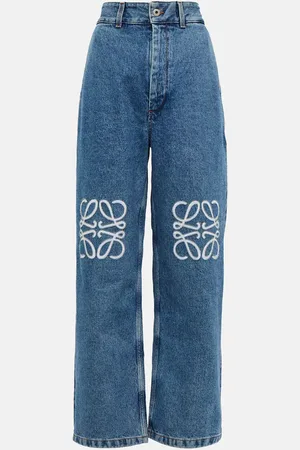 Loewe High-Rise Wide-Leg Jeans Anagram