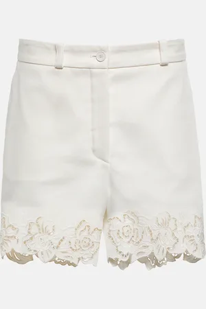 Elie saab Bestickte Shorts aus Baumwolle