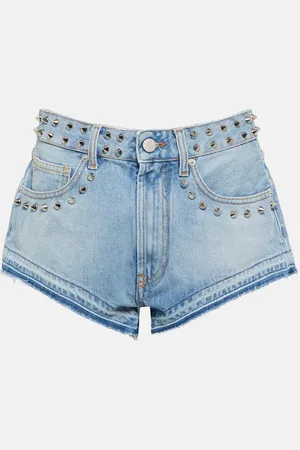 Alessandra Rich Verzierte Mid-Rise Jeansshorts
