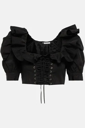 Alessandra Rich Cropped-Top aus einem Baumwollgemisch