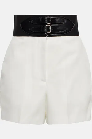 Alaïa Alaïa High-Rise Shorts mit Leder