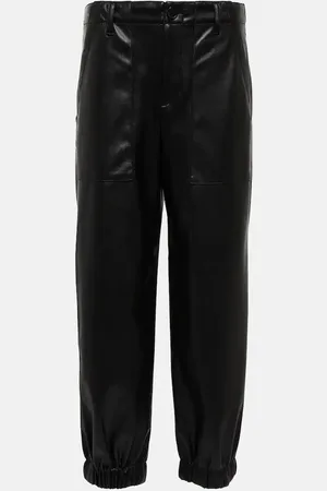 Velvet Mid-Rise-Hose aus Lederimitat