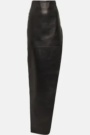 ANN DEMEULEMEESTER Maxirock aus Leder