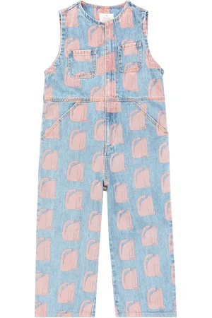 Jelly Mallow Bedruckte Latzhose aus Denim