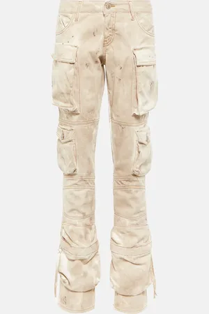The Attico Low-Rise-Cargohose aus Denim
