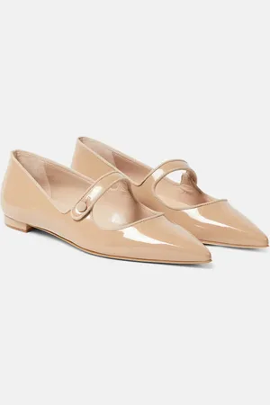 Manolo Blahnik Ballerinas Campari aus Lackleder