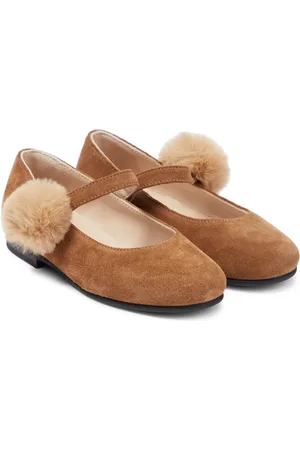 Il gufo Ballerinas aus Veloursleder