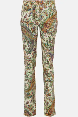 Etro Bedruckte Mid-Rise Slim Jeans