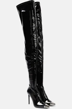DAVID KOMA Overknee-Stiefel aus Lackleder