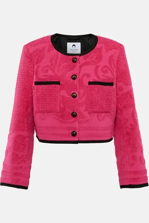 Marine Serre Cropped-Jacke aus Frottee