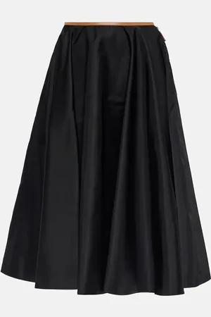 Prada Midirock aus Re-Nylon mit Leder