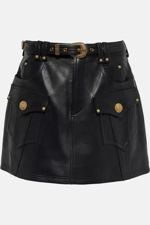 Balmain Minirock aus Leder
