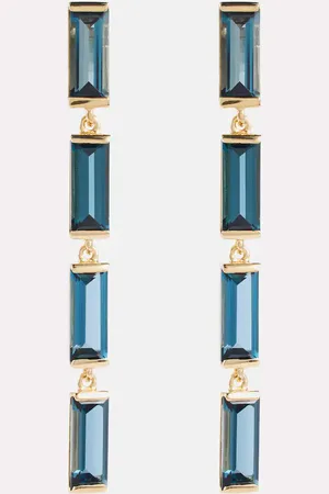 Aliita Ohrringe Deco Maxi aus 9kt Gelbgold mit Topas