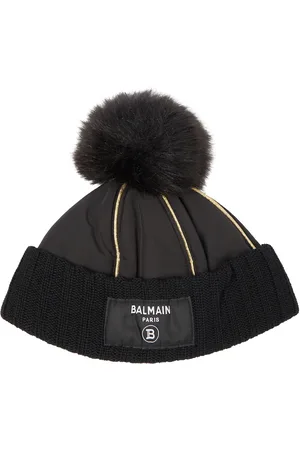 Balmain Mütze mit Faux Fur