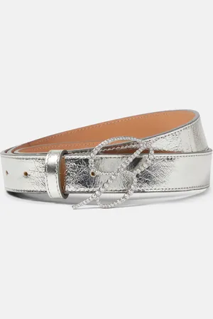 BLUMARINE Verzierter Gürtel aus Metallic-Leder