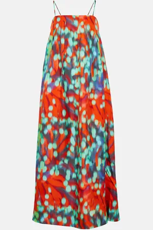 ASCENO Bedrucktes Maxikleid Heather aus Seide