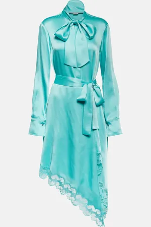Stella McCartney Midikleid aus Satin und Spitze
