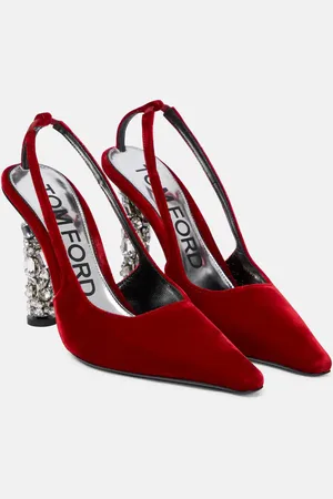 Tom Ford Verzierte Slingback-Pumps aus Samt
