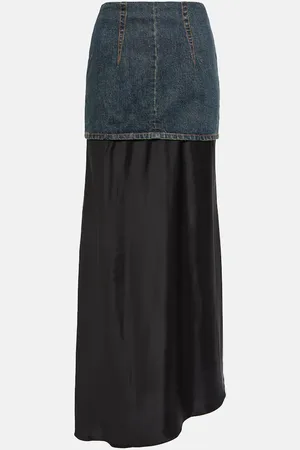 Maison Margiela Maxirock aus Denim und Satin