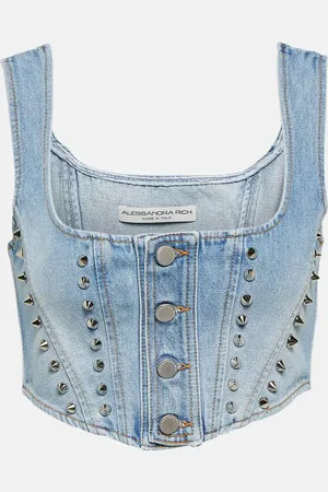 Alessandra Rich Cropped-Top aus Denim