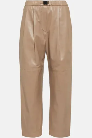 Brunello Cucinelli Mid-Rise-Hose aus Leder