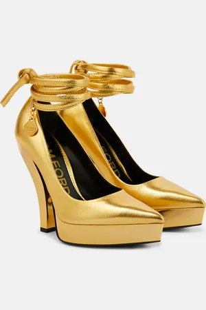 Tom Ford Plateau-Pumps aus Metallic-Leder