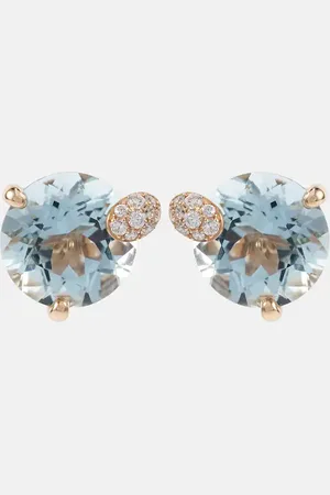 BUCHERER FINE JEWELLERY Ohrringe Peekaboo aus 18kt Roségold mit Diamanten und Aquamarin