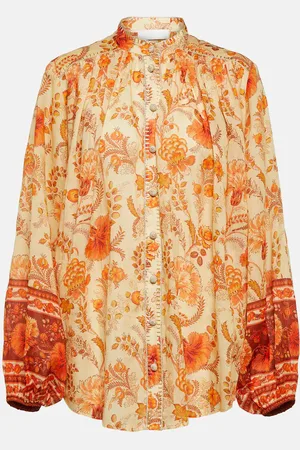 ZIMMERMANN Bedruckte Bluse Junie aus Ramie