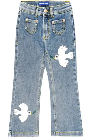 Mini Rodini X Wrangler Flared Jeans Peace Dove