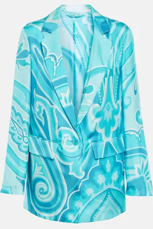 Etro Bedruckter Blazer aus Seiden-Twill
