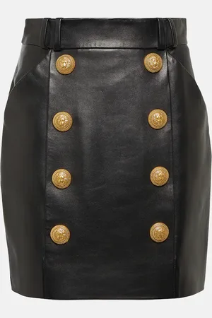 Balmain Minirock aus Leder