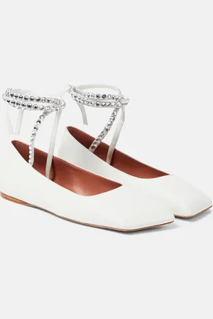Amina Muaddi Verzierte Ballerinas Ane aus Leder