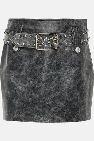 Alessandra Rich Verzierter Minirock aus Leder