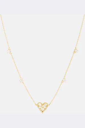 Jade Trau Halskette Margot Heart Mini aus 18kt Gelbgold mit Diamanten