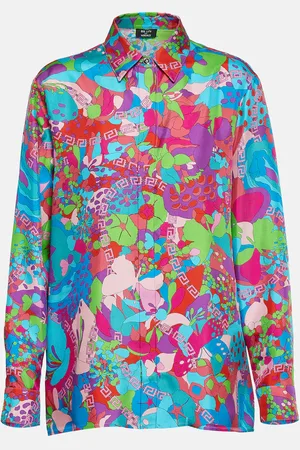 VERSACE X Dua Lipa Bluse Floral Summer aus Seide