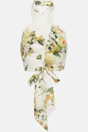 Erdem Bedrucktes Top aus Leinen