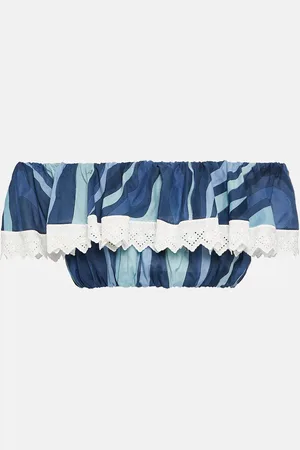 Puccini Cropped-Top Marmo aus Baumwolle